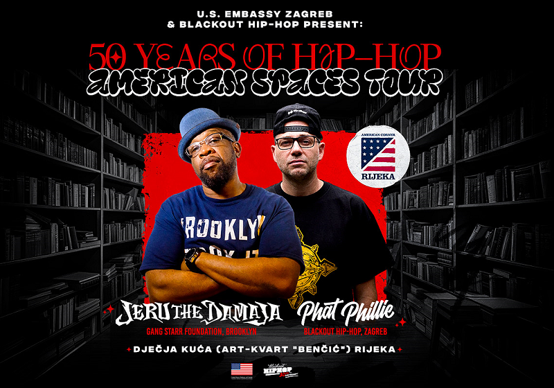 50 Years Of Hip-Hop - American Spaces Tour: Legendarni Gang Starr Foundation član iz Brooklyna Jeru The Damaja i Phat Phillie u gostima