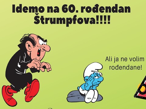 Izložba u Dječjem odjelu Stribor: 60. rođendan Štrumpfova 