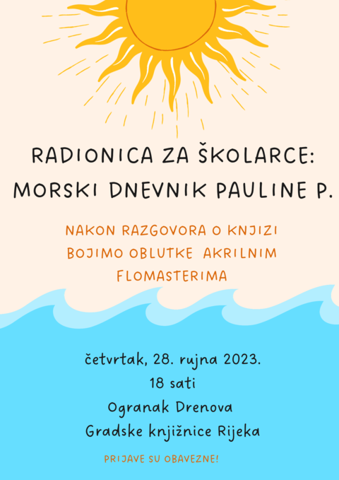 Radionica za školarce u Ogranku Drenova: Morski dnevnik Pauline P.