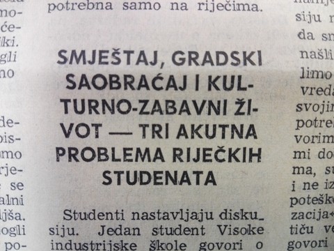 Revolucionarna 1968. u Rijeci #2: Studentske sobe bez grijanja i vaganje svake riječi